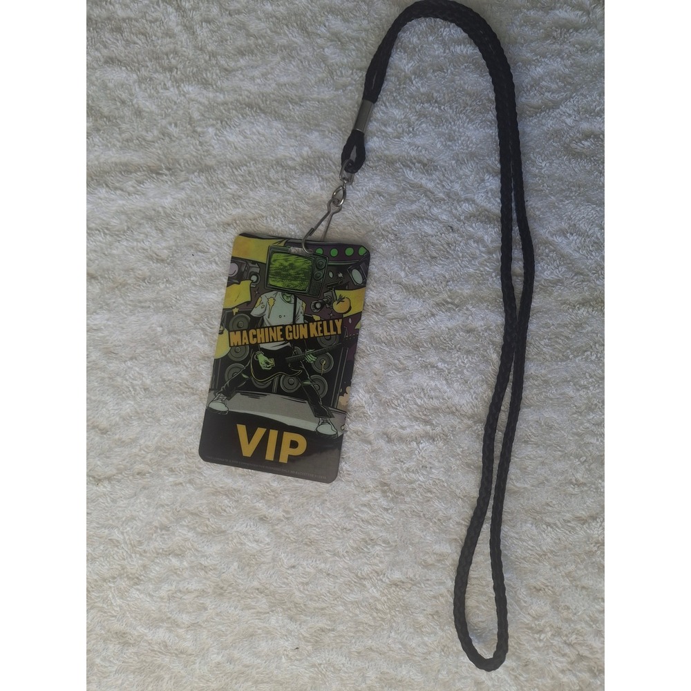 Machine Gun Kelly MGK VIP Concert Tour Lanyard Pass Black Yellow Graphic